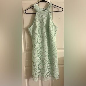 Lulus Love Poem Green Lace Mini Dress Size Medium Formal Prom Wedding